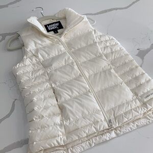 Lands End Cream Puffer Coat size S